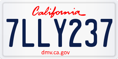 CA license plate 7LLY237