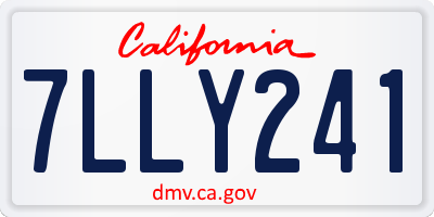 CA license plate 7LLY241