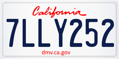 CA license plate 7LLY252