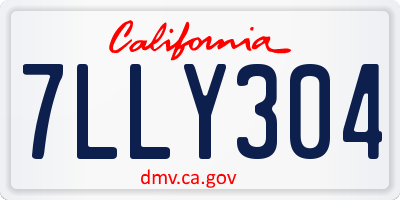 CA license plate 7LLY304