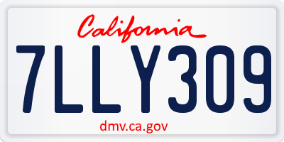 CA license plate 7LLY309