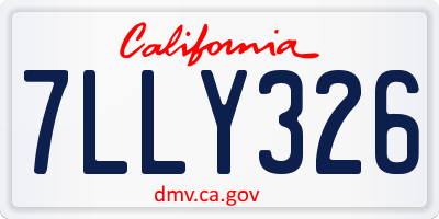 CA license plate 7LLY326