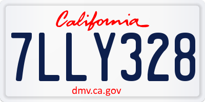 CA license plate 7LLY328