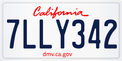 CA license plate 7LLY342