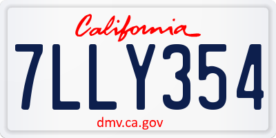 CA license plate 7LLY354