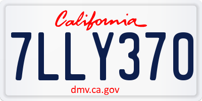 CA license plate 7LLY370