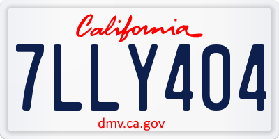 CA license plate 7LLY404