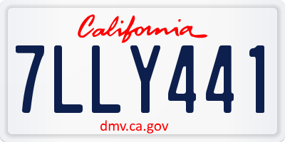 CA license plate 7LLY441