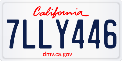 CA license plate 7LLY446