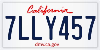 CA license plate 7LLY457