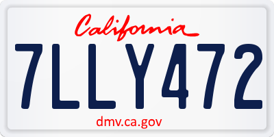 CA license plate 7LLY472