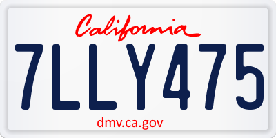 CA license plate 7LLY475