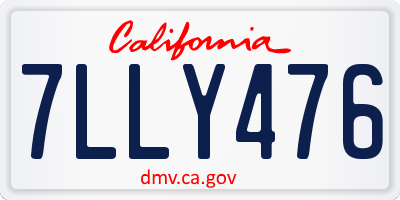 CA license plate 7LLY476