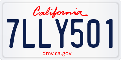 CA license plate 7LLY501