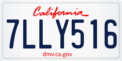 CA license plate 7LLY516