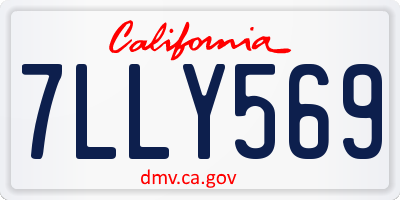 CA license plate 7LLY569