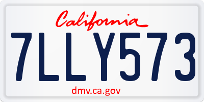 CA license plate 7LLY573