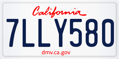 CA license plate 7LLY580