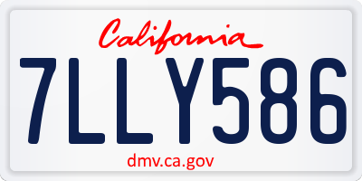 CA license plate 7LLY586