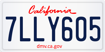 CA license plate 7LLY605