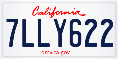 CA license plate 7LLY622