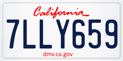 CA license plate 7LLY659