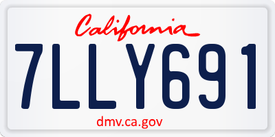 CA license plate 7LLY691