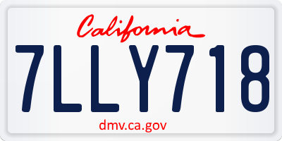 CA license plate 7LLY718
