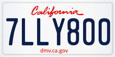 CA license plate 7LLY800