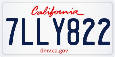 CA license plate 7LLY822