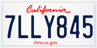 CA license plate 7LLY845