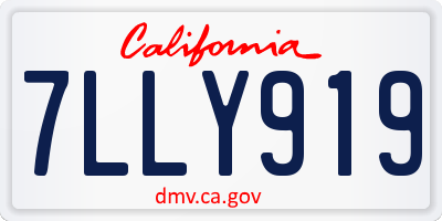CA license plate 7LLY919