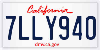 CA license plate 7LLY940