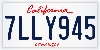 CA license plate 7LLY945