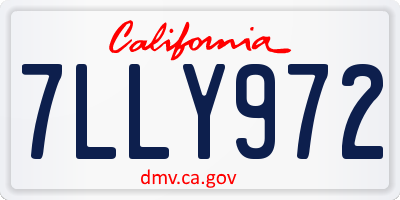 CA license plate 7LLY972