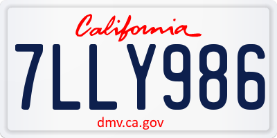CA license plate 7LLY986