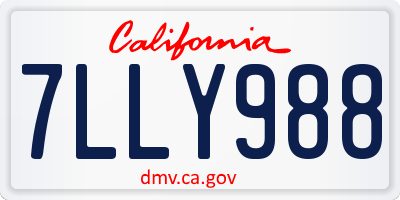 CA license plate 7LLY988