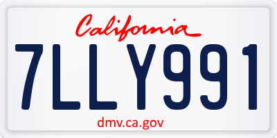 CA license plate 7LLY991