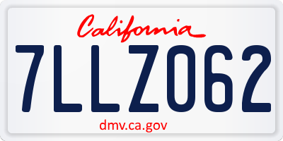 CA license plate 7LLZ062