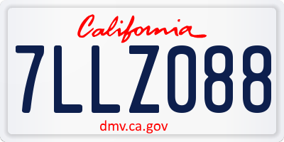 CA license plate 7LLZ088