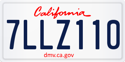 CA license plate 7LLZ110