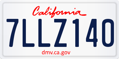 CA license plate 7LLZ140