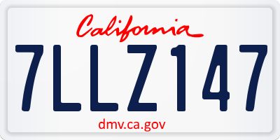 CA license plate 7LLZ147