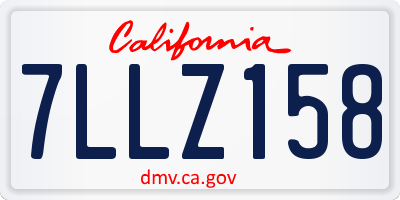 CA license plate 7LLZ158