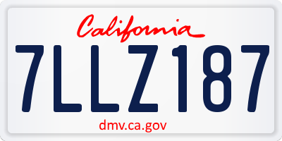CA license plate 7LLZ187