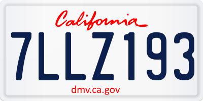 CA license plate 7LLZ193