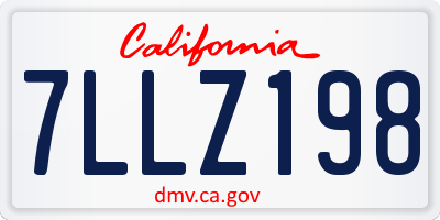 CA license plate 7LLZ198