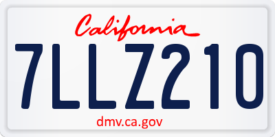 CA license plate 7LLZ210