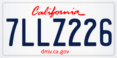 CA license plate 7LLZ226