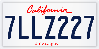 CA license plate 7LLZ227